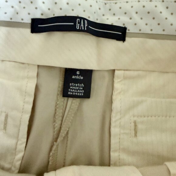 GAP Women’s Khaki Stretch Cotton Straight Leg Ankle Pants Size 6 Beige - Picture 9 of 10
